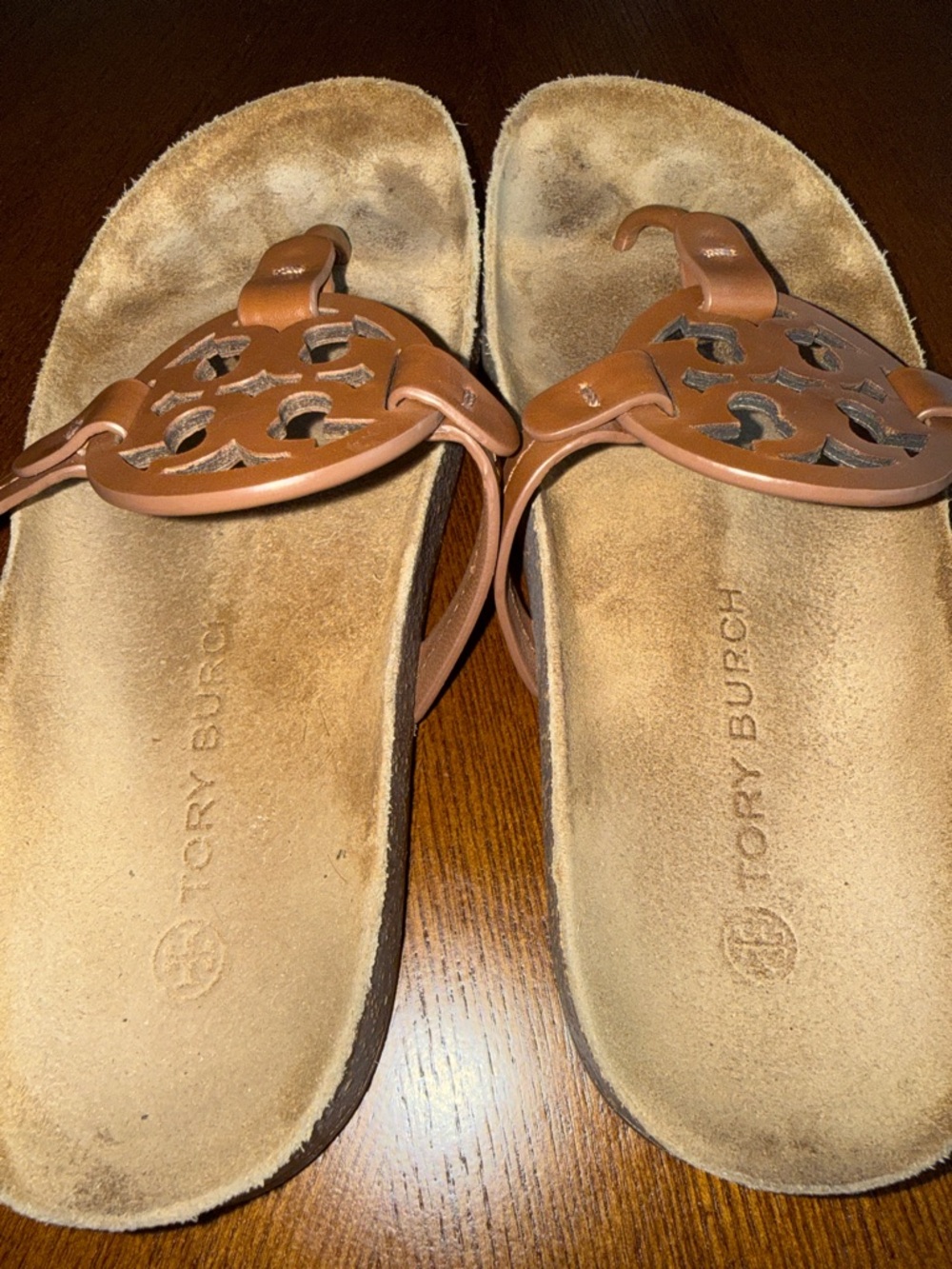 Tory Burch Miller Cloud -  Classic Cuoio-Leather Slide Sandals (box included) - Picture 5 of 5